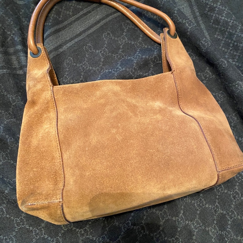 Suede Gucci handbag